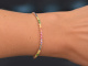 Happy Rainbow! Colourful gemstone bracelet in 750 gold with ruby sapphire peridot