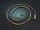 Happy Rainbow! Buntes Farbstein Collier aus Gold 750 mit Rubin Saphir Peridot