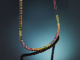 Happy Rainbow! Buntes Farbstein Collier aus Gold 750 mit Rubin Saphir Peridot