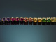 Happy Rainbow! Buntes Farbstein Collier aus Gold 750 mit Rubin Saphir Peridot