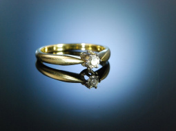 Marry Me! Klassischer Diamant Solit&auml;r Ring Gold 585 Brilliant ca. 0,12 ct Verlobung Engagement Diamond Ring