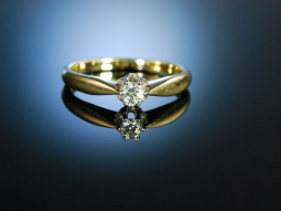 Marry Me! Klassischer Diamant Solit&auml;r Ring Gold 585 Brilliant ca. 0,12 ct Verlobung Engagement Diamond Ring
