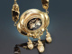 Um 1860! Sch&ouml;ne Biedermeier Kette aus vergoldetem Silber mit Emaille Dekor