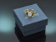 Um 1900! Gl&uuml;cks Hufeisen Ring mit Lagenachat aus Gold 585