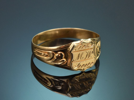 Um 1890! Liebes Ring "Liebe Treue" aus Gold 560