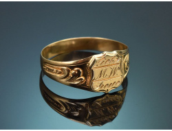 Um 1890! Liebes Ring "Liebe Treue" aus Gold 560