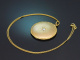 M&uuml;nchen um 1890! Antiker Medaillon Anh&auml;nger mit Kette 0,2 ct Altschliffdiamant Gold 585