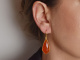 Indian Red! Karneol Tropfen Ohrringe aus vergoldetem Silber 925