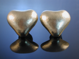 Golden Heart! Ohrclipse CADA M&uuml;nchen um 2005 Sterling Silber vergoldet Herzform