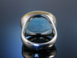 Aquamarinring Silber 925 teilvergoldet