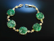 Art Deco! Armband Jade Gold 585 Wien um 1920 Spinat Jade