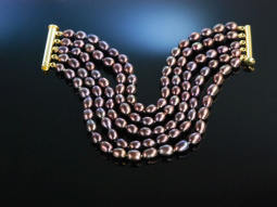 Elegantes Armband Zucht Perlen 5reihig Schlie&szlig;e...