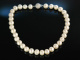 Brilliant Pearls! Feinste Zuchtperlen Kette Brillanten 2,15 ct Wei&szlig;gold 750 