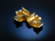Satin Gold! Ohrringe Creolen Form Gold 750 Diamanten