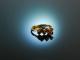Red Dots! Granat Ring Trachtenring Gold 333 Vintage Garnet