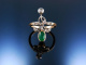Ring Rotgold 750  Smaragd Diamantrosen Jugendstil um 1890