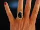 Black and sparkling! Vintage Ring um 1960 Gold 585 Onyx Tropfen Brillanten