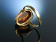 Lovely Amber! Vintage Ring Bernstein Gold 333 um 1955