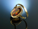 Lovely Amber! Vintage Ring Bernstein Gold 333 um 1955