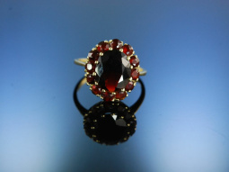 Rot funkelnder Granat Ring Gold 333 Vintage garnet ring