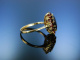 Rot funkelnder Granat Ring Gold 333 Vintage garnet ring