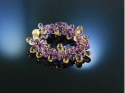 Pendeloque Armband Citrine und Amethyste Silber 925...