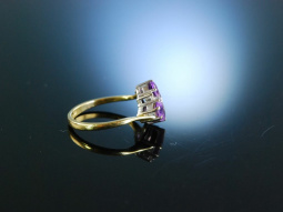 Ring Gold 9 Kt Amethyst Brillanten England um 1990