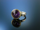 Moderner Ring Silber 925 vergoldet Amethyst satiniert