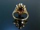 Rotes Funkeln zur Tracht! Granat Ring Gold 333 um 1920