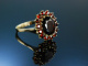 Grantring Trachtenring Gold 333 Ring Granat um 1950