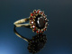Grantring Trachtenring Gold 333 Ring Granat um 1950