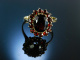 Grantring Trachtenring Gold 333 Ring Granat um 1950
