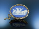 Brosche Wedgwood Gold 9 ct England um 1885 Blue Jasper Ware 