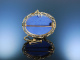 Brosche Wedgwood Gold 9 ct England um 1885 Blue Jasper Ware 