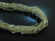 Green Mermaid Necklace! Collier Kette Serpentin Zucht Perlen 15 reihig Silber 925