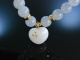 Zartes Herz! Collier Herz Motiv Chalzedon Gold 585 Brillant Chalcedon