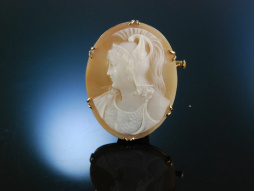 Exquisite Kamee Brosche Athena Gold 750 Frankreich um 1860