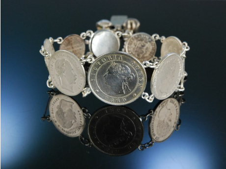 M&uuml;nzarmband Trachtenarmband Silber um 1880