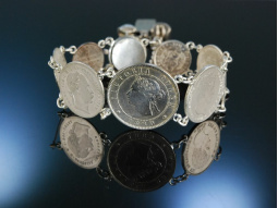 M&uuml;nzarmband Trachtenarmband Silber um 1880