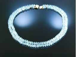 Sky Blue Topas! Exquisite Kette Blau Topas Gold 585...