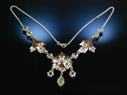 Historische Blumen! Diamant Collier England 19. Jh....