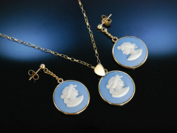 Schmuckset Wedgwood Gold 9 ct Blue Jasper Ohrringe und...