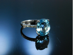 Ring Wei&szlig;gold 750 Blautopas Brillanten