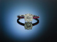 Sparkling Ruby! Ring Wei&szlig;gold 750 Diamanten Rubine Verlobung Engagement Ring