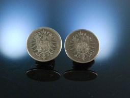 Paar Trachtenkn&ouml;pfe M&uuml;nzen Deutsches Reich Silber um 1900