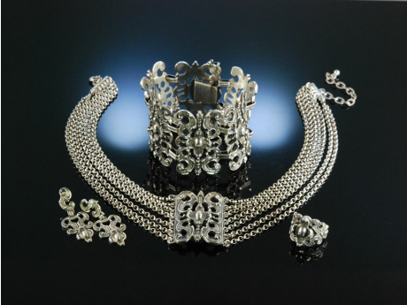 Gro&szlig;es Trachtenschmuck Set Silber Blachian Renaissancestil um 1910 Chiemsee