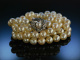 Exquisite Lange Akoya Zuchtperlenkette AAA Wei&szlig;gold 585 Brillanten