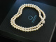 Exquisite Lange Akoya Zuchtperlenkette AAA Wei&szlig;gold 585 Brillanten