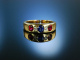 Exquisiter Bandring Gold 750 Saphir Rubine Brillanten 