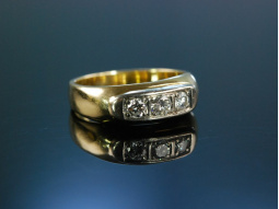 Klassischer Bandring Gold 585 Brillanten 0,25 ct